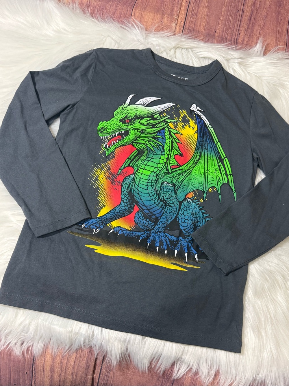 The Children’s Place Graphic Long Sleeve Shirt - Boys Size M (7/8)